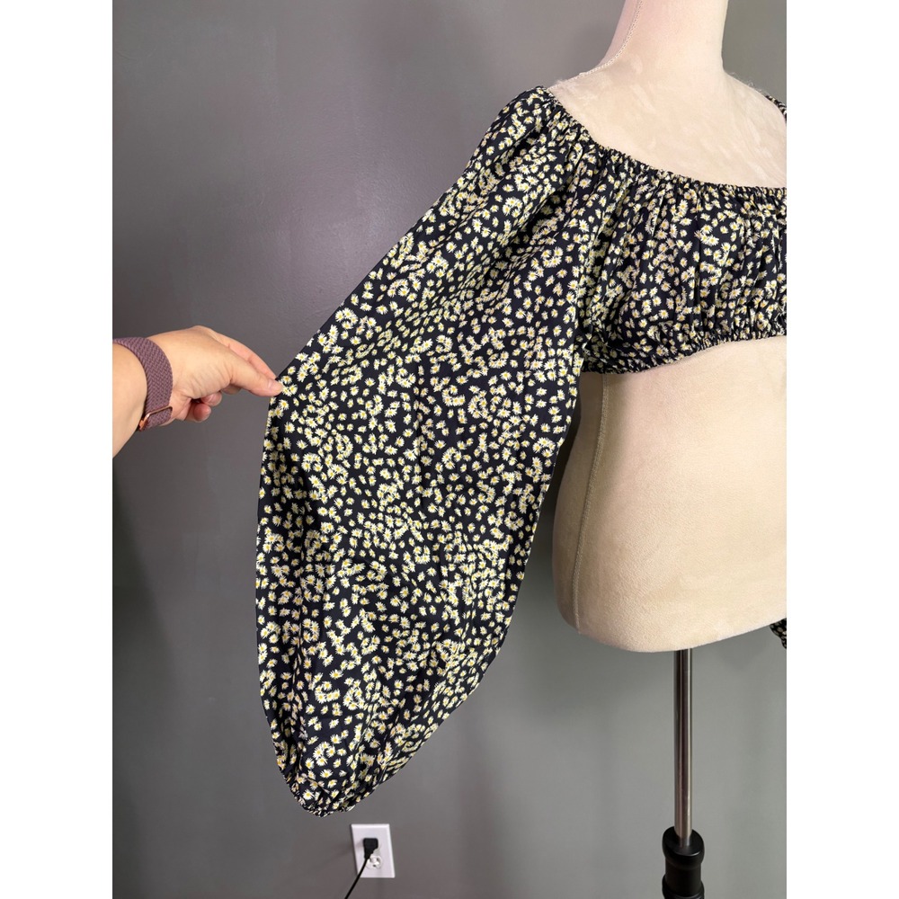 NWT Matteau Decolette Crop Blouse 10 Daisy Organic Balloon Boho Festival Peasant - Picture 4 of 9
